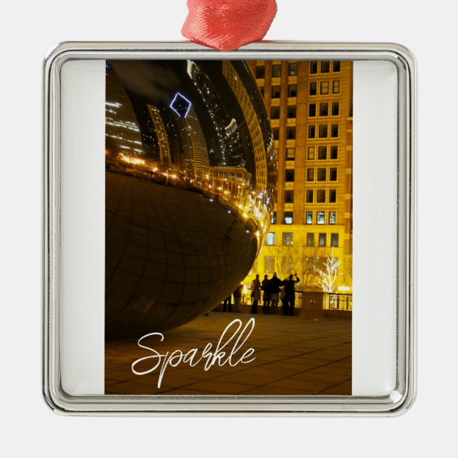 Chicago Sparkle Ornament Aus Metall (Vorne)