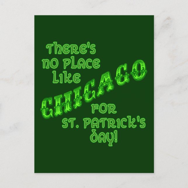 CHICAGO St Patricks Day Postkarte (Vorderseite)
