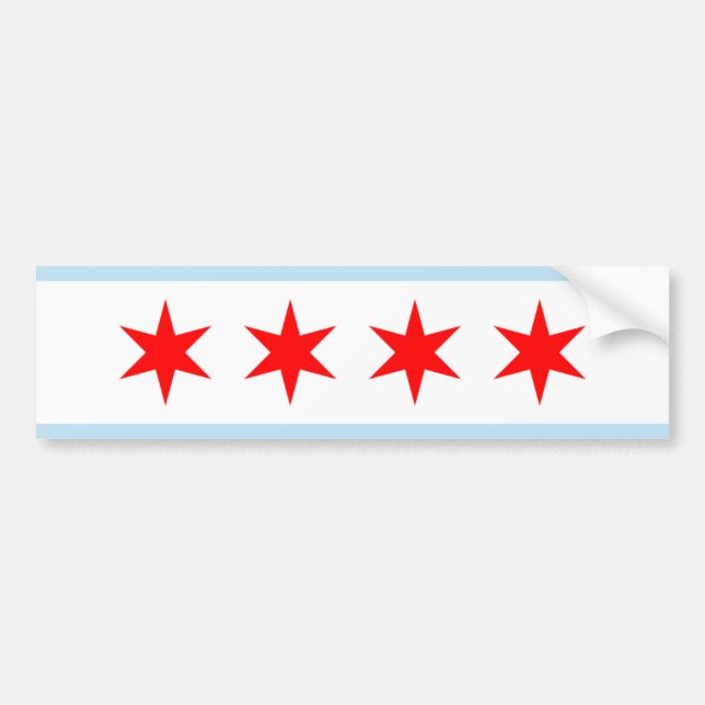Chicago-Stadt-Flagge Autoaufkleber (Vorne)
