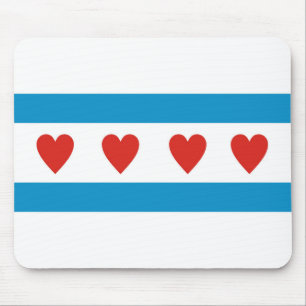 Chicago Stadt Liebe Flaggen Herzen usa vereinte St Mousepad