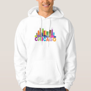 Chicago-Stadt-Skyline-Typografie Hoodie