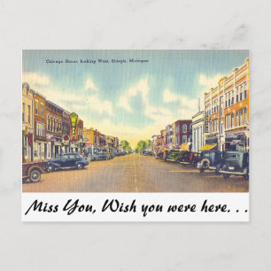 Chicago-Straße, Sturgis, Michigan Postkarte