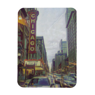 Chicago Street, The Windy City Retro Art Magnet