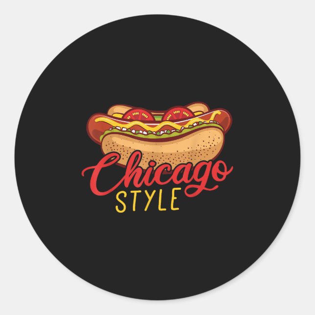 Chicago Style Best Hot Dog Geschenk Hotdog Runder Aufkleber (Vorderseite)