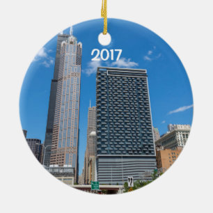 Chicago Style Deep Dish 2-seitiger Anhänger Keramikornament