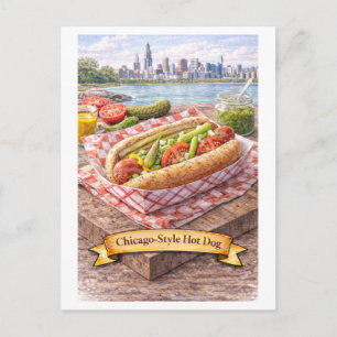 Chicago-Style Hot Dog (Amerikanische Food-Serie) Postkarte