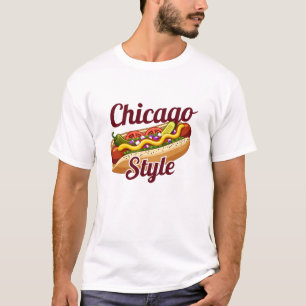 Chicago-Style-Hot-Dog-Klassiker-Foodie-Illustratio T-Shirt