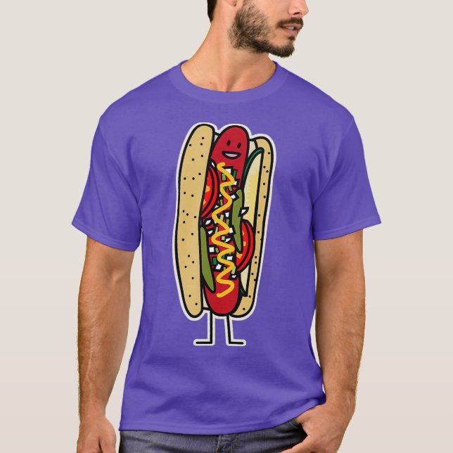 Chicago Style Hot Dog Mohn Samen Bube rot heiß T-Shirt (Vorderseite)