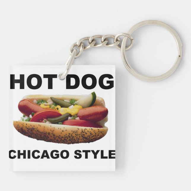 Chicago Style Hot Dog Schlüsselanhänger (Rückseite)