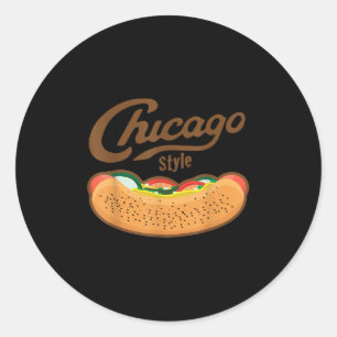 Chicago Style Hot Dog Summer Runder Aufkleber