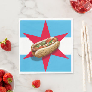 Chicago Style HotDog Party Time Serviette