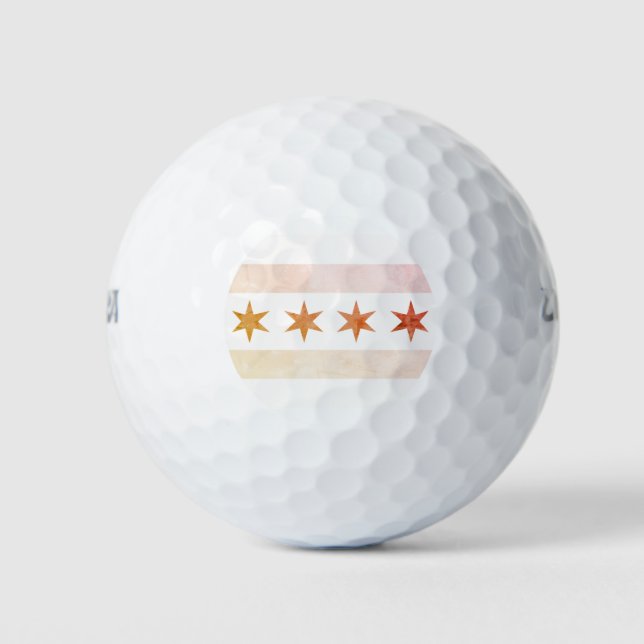 Chicago Sunrise Flag Golfball (Vorderseite)