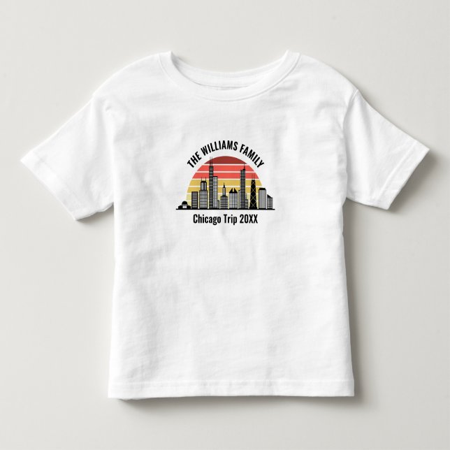 Chicago Sunset Customized Family Trip Kleinkind T-shirt (Vorderseite)