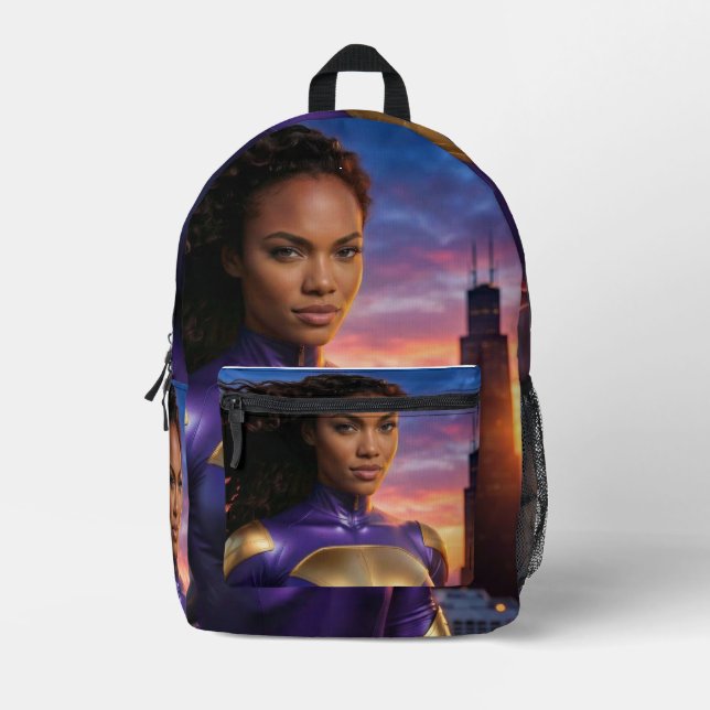 CHICAGO - SUPERHERO BEDRUCKTER RUCKSACK (Vorderseite)
