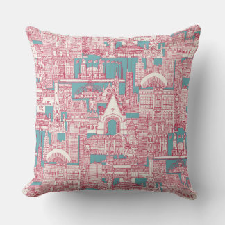 Chicago Toile viva magenta türkis Kissen