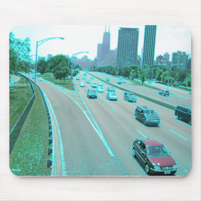 Chicago Traffic in Colored Foil Mousepad (Vorne)