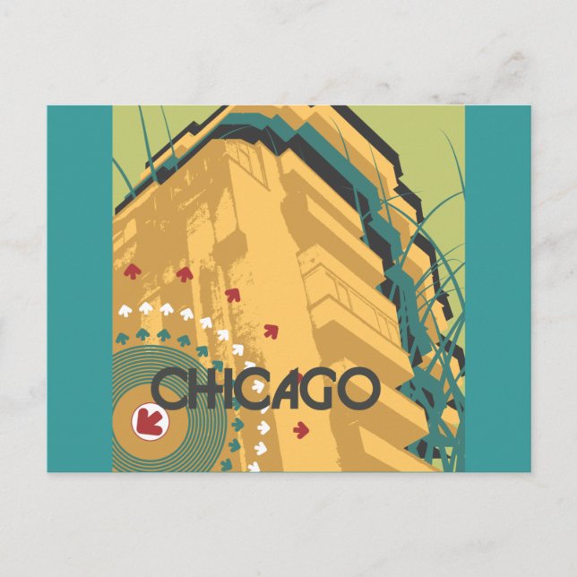 Chicago Travel Design Postkarte (Vorderseite)