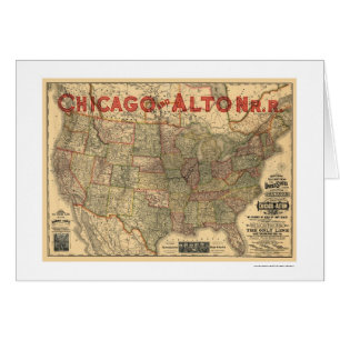 Chicago u. Alton Eisenbahn-Karte 1883