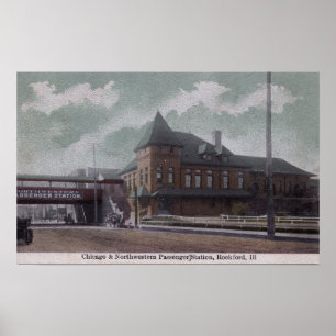 Chicago u. nordwestlicher Bahnhof Poster