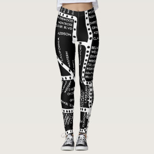 Chicago-Untergrundbahn-Vintager Systems-Karten-Weg Leggings