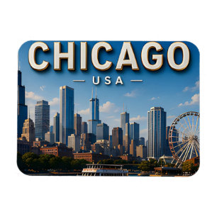 Chicago USA Skyline Reise Magnet