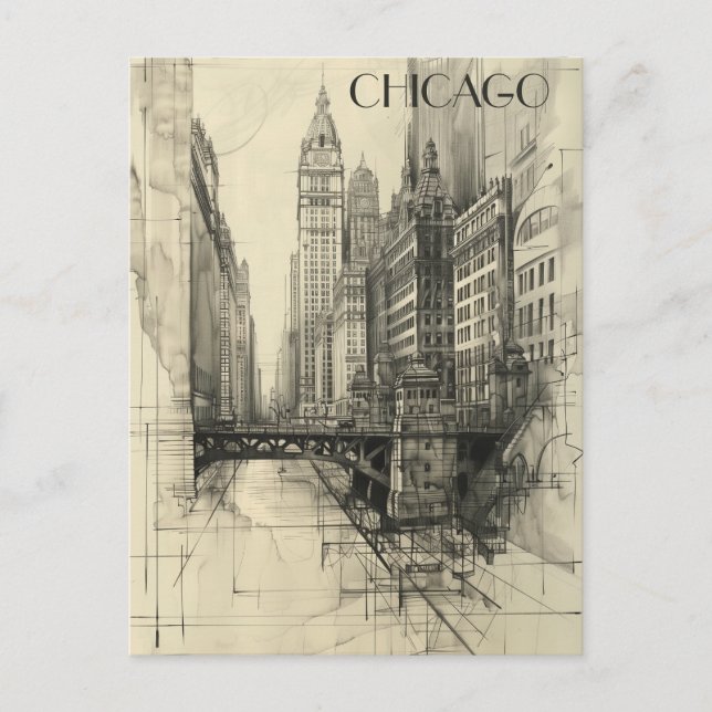 Chicago USA Travel Postkarte (Vorderseite)