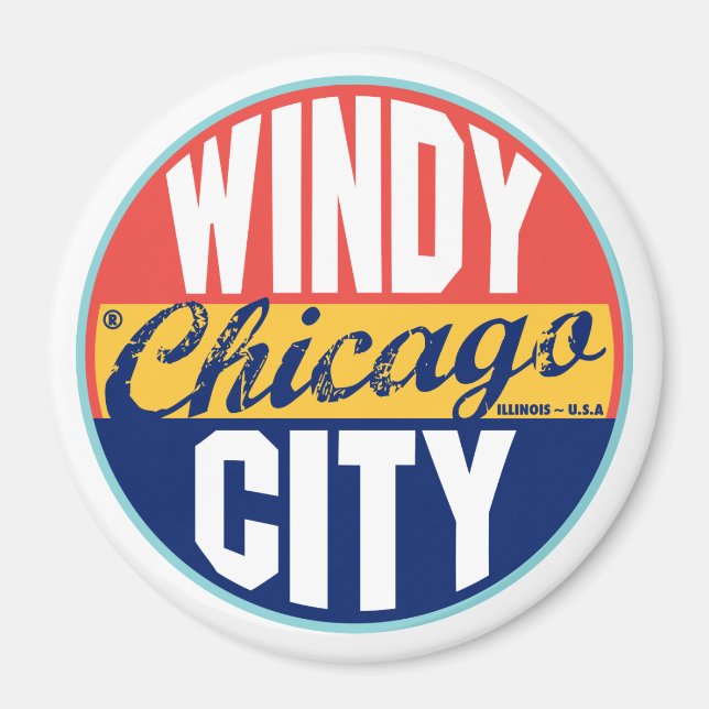 Chicago Vintag Label Magnet (Vorne)