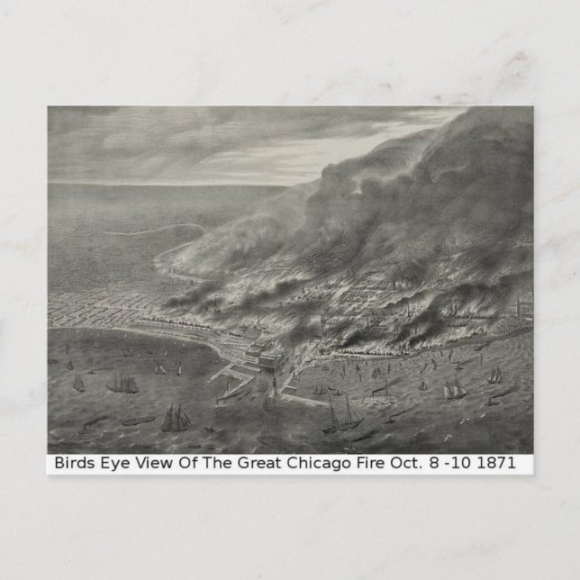 Chicago Vintag View, The Great Chicago Fire Postkarte (Vorderseite)