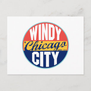 Chicago Vintage Etikett Postkarte