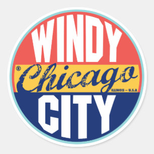 Chicago Vintage Etikett Runder Aufkleber
