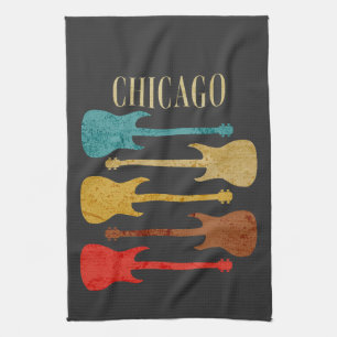 Chicago Vintage Guitars Concert Festival Souvenir Geschirrtuch