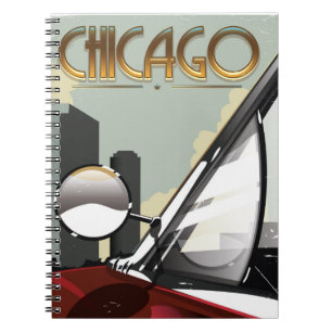 Chicago Vintage Reiseposter Notizblock