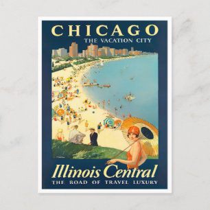 Chicago Vintage-Reisepostkarte Postkarte