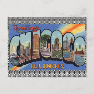 Chicago Vintage Style carte postale Voyage Big Cit