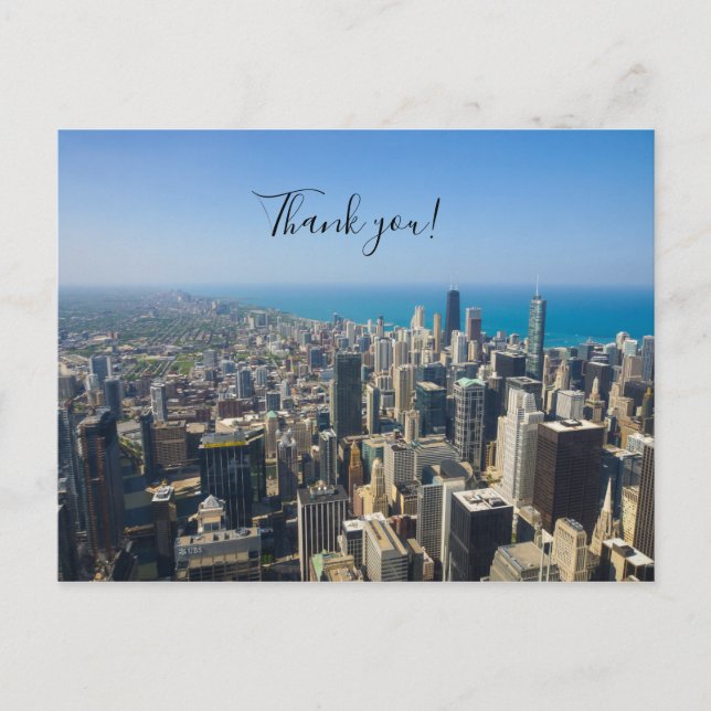 Chicago von oben Vielen Dank, Postkarte (Vorderseite)
