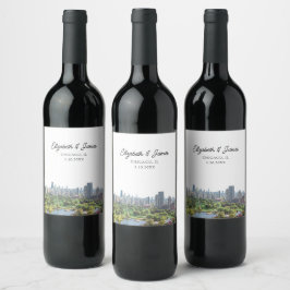 Chicago Wedding Personalisiert Weinetikett