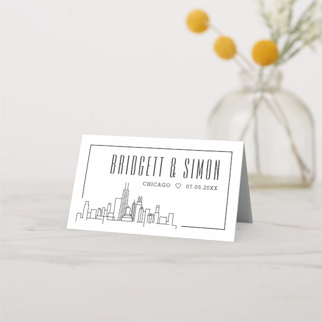 Chicago Wedding | Place Table Name Cards Platzkarte (Rückseite)