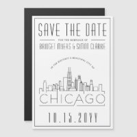 Chicago Wedding | Stilisierte Skyline Save the Dat