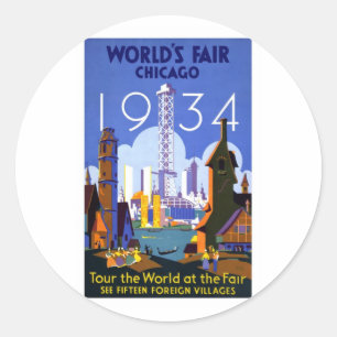 Chicago-Weltausstellung 1934 Runder Aufkleber