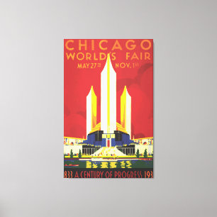 Chicago-Weltausstellungs-Vintage-Plakat Leinwanddruck