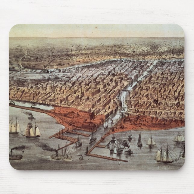 Chicago, wie es war, c.1880 mousepad (Vorne)