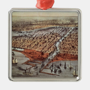 Chicago, wie es war, c.1880 ornament aus metall
