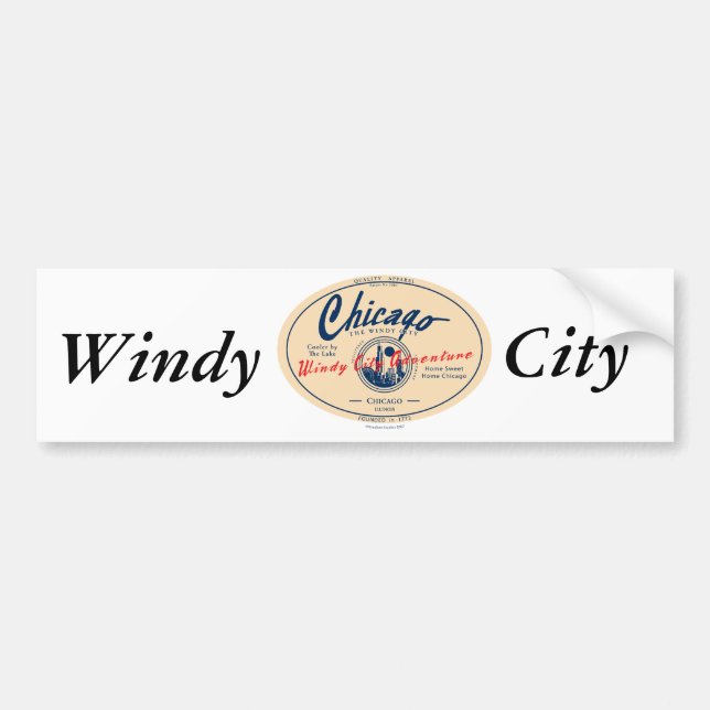 Chicago Windy City Autoaufkleber (Vorne)