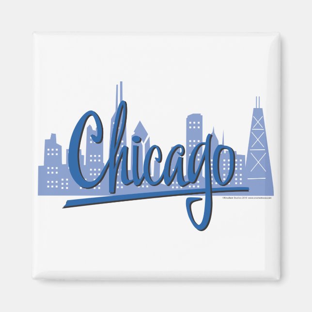 Chicago Windy City Skyline Magnet (Vorne)