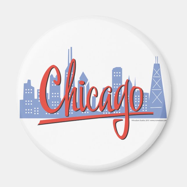 Chicago Windy City Skyline Magnet (Vorne)