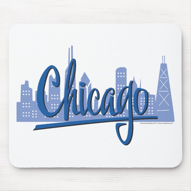 Chicago Windy City Skyline Mousepad (Vorne)
