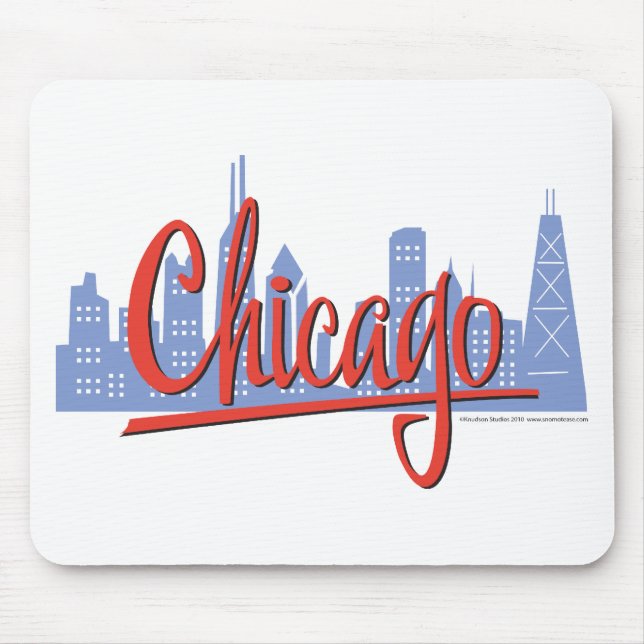 Chicago Windy City Skyline Mousepad (Vorne)