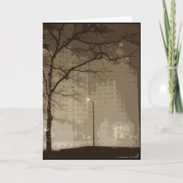 Chicago-Winter-Märchenland Feiertagskarte (Vorderseite)