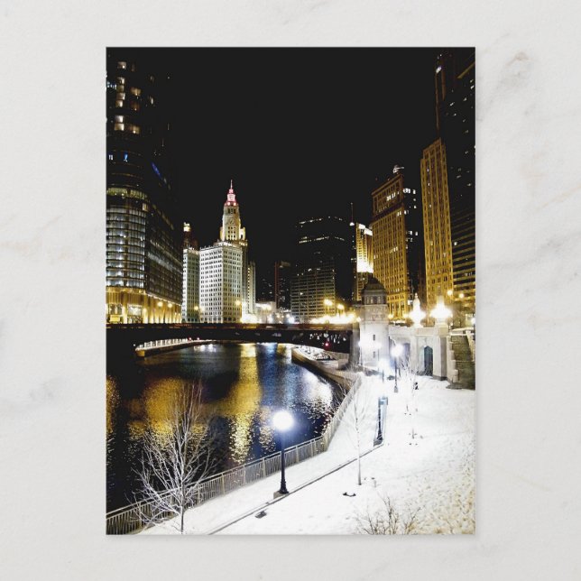Chicago Winter Postcard Postkarte (Vorderseite)
