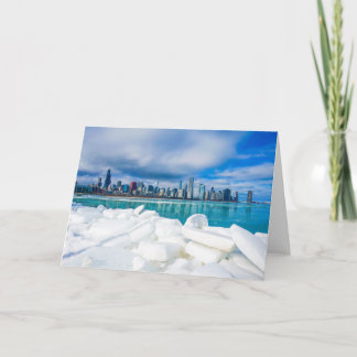 Chicago-Winter-Skyline-Grußkarte Karte
